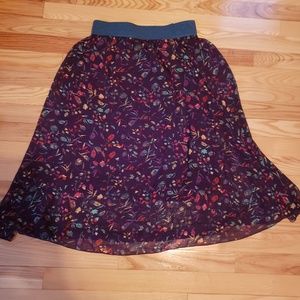 Lularoe Lola Floral Chiffon Midi Skirt